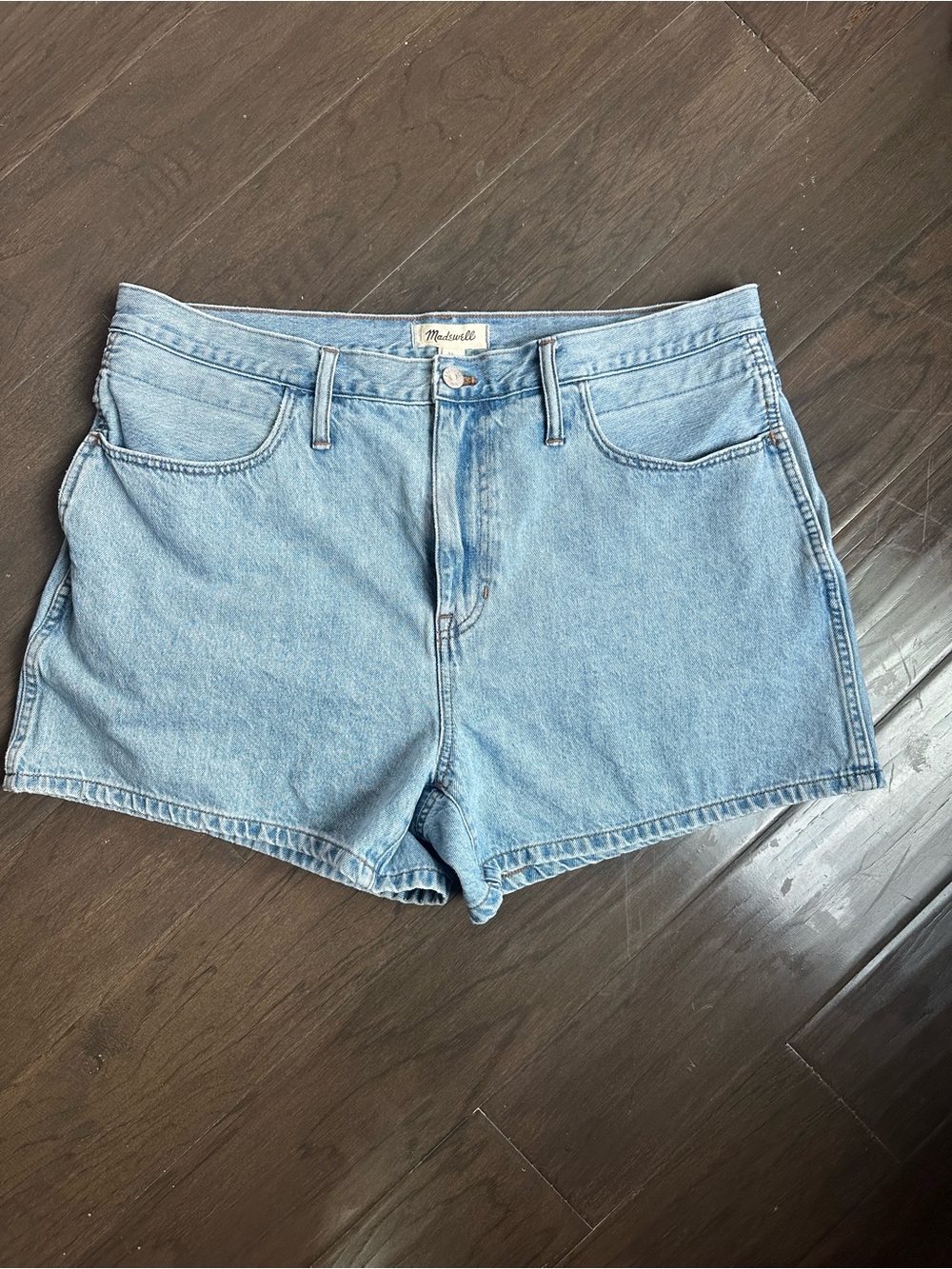 Madewell Light Wash Adjustable Waist Denim Shorts Size 32